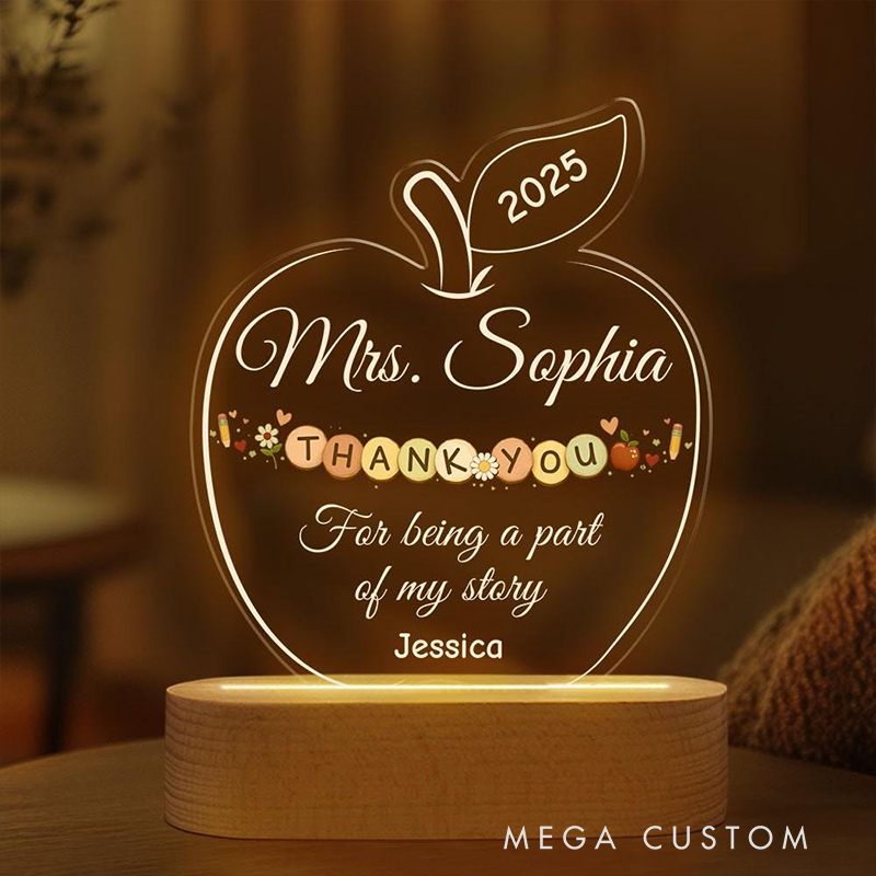 Personalized Teacher LED Desk Lamp with Thank You Teacher Design Unique Gift for Teachers