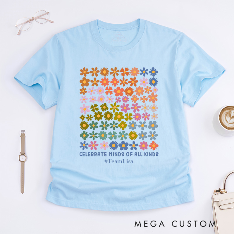 Personalized Celebrate Minds Of All Kinds Autism Awareness Inclusion Advocacy T-Shirt  