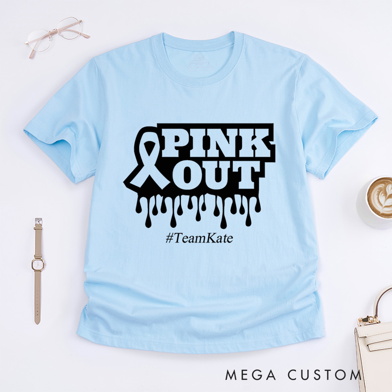 Personalized Pink Out Ribbon Breast Cancer Awareness Empowerment Advocacy T-Shirt  