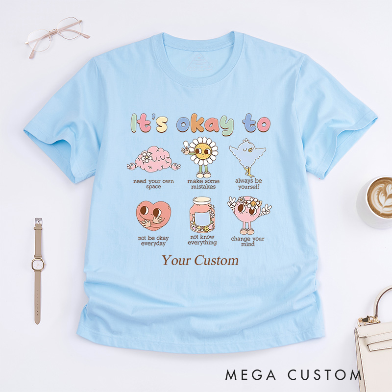 Personalized Its Okay To Feel Different Autism Awareness Support And Inclusion Advocacy T-Shirt  