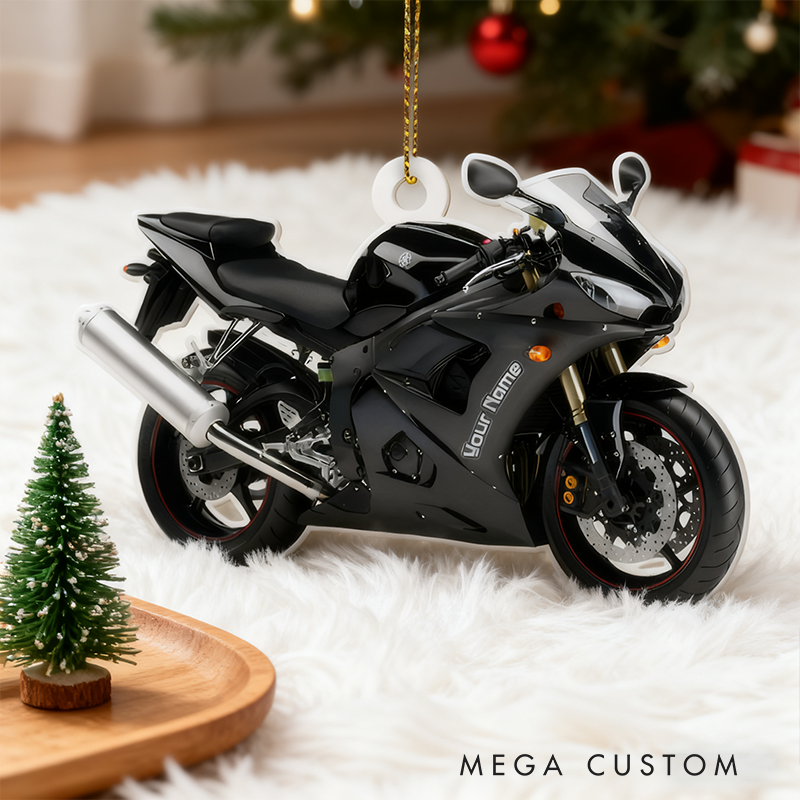 Personalized Motorcycle Christmas Ornament Custom 2D Acrylic Ornament Gift for Motorbike Riders and Motorcycle Lovers