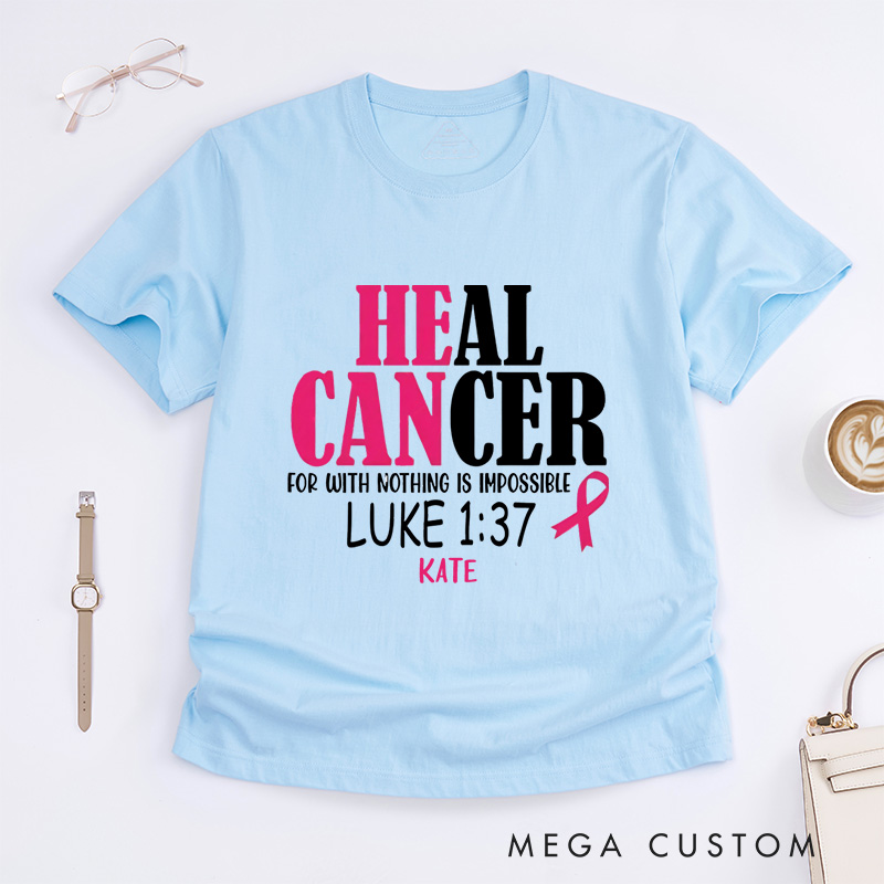Personalized Breast Cancer Awareness T-Shirt Wife Mom Fighter Cancer Gift