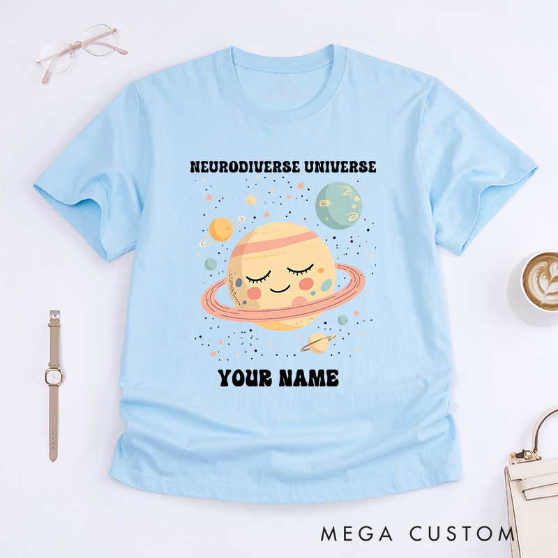 Personalized Neurodiverse Universe T-Shirt Autism Awareness Gifts