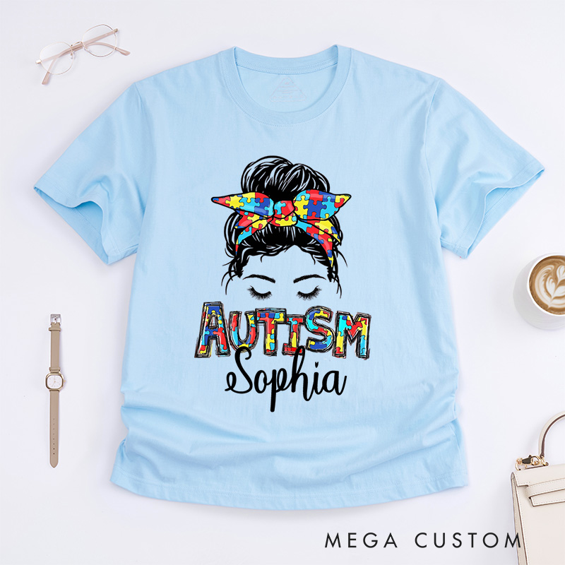 Personalized Autism Mom T-Shirt Autism Support Gift Uplifting Gift for Friend
