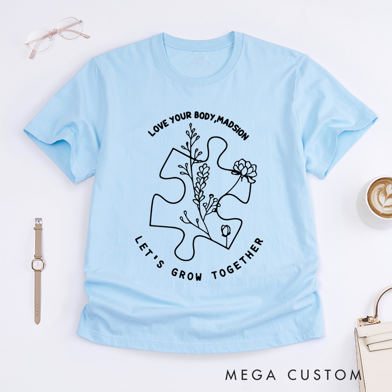 Personalized Autism Puzzle T-Shirt Autism Mom Gift Support Gift