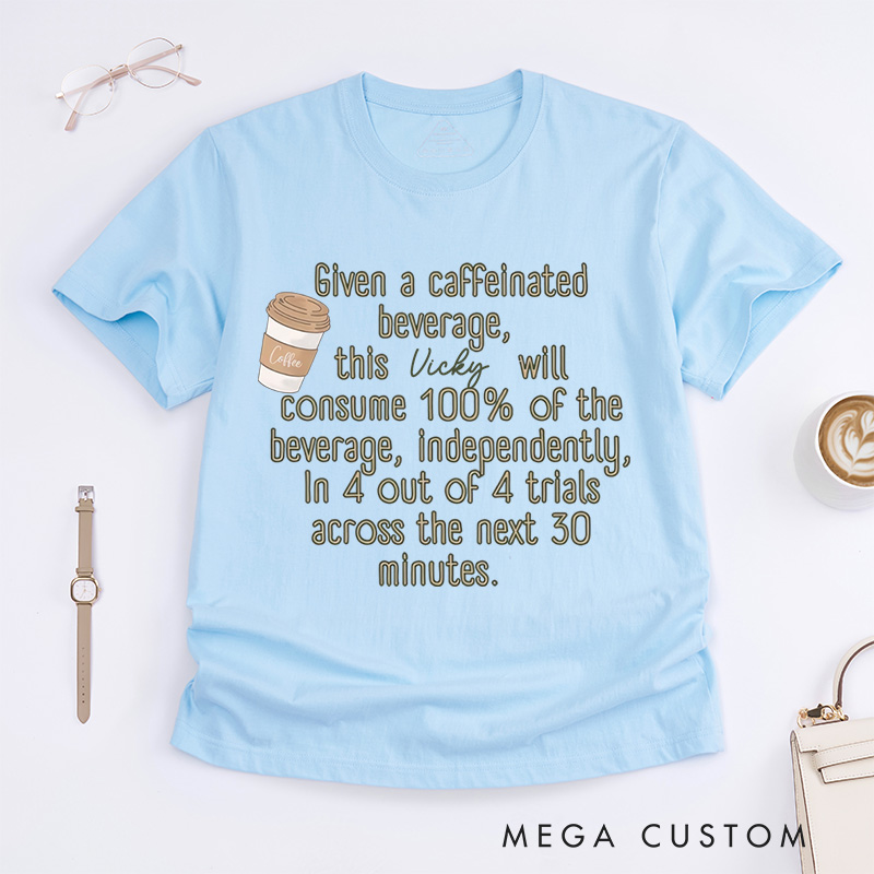 Personalized Coffee Lover T-Shirt Autism Gift Support Gift