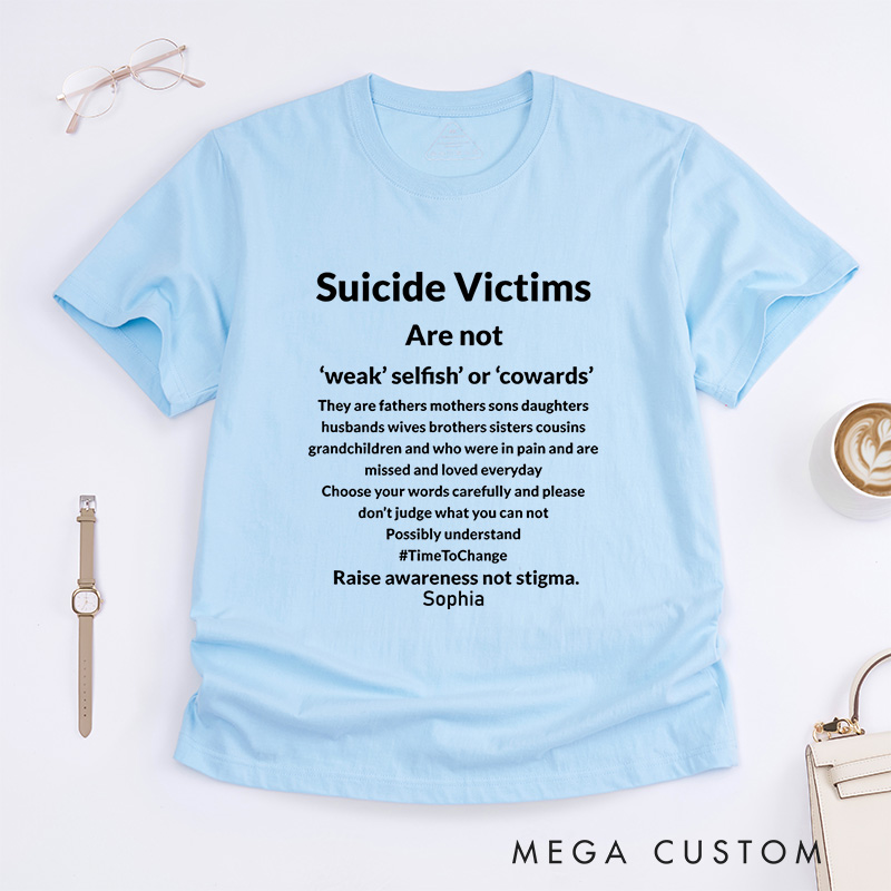 Personalized Suicide Victims T-shirt Focus on Mental Health Suicide Prevention Awareness Gift