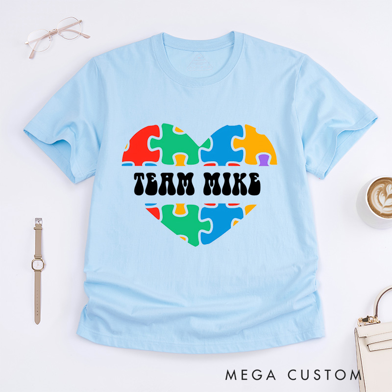 Personalized Autism Puzzle T-Shirt Autism Family Gift