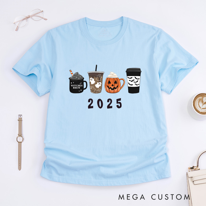 Personalized Halloween Drinks T-Shirt Perfect for Celebrating the Season with Playful Charm T-Shirt