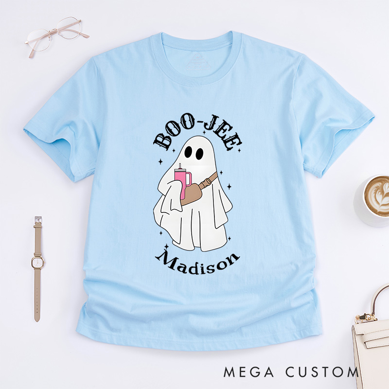 Personalized Boo Jee Halloween T-Shirt Perfect for Stylish and Fun Seasonal Celebrations T-Shirt