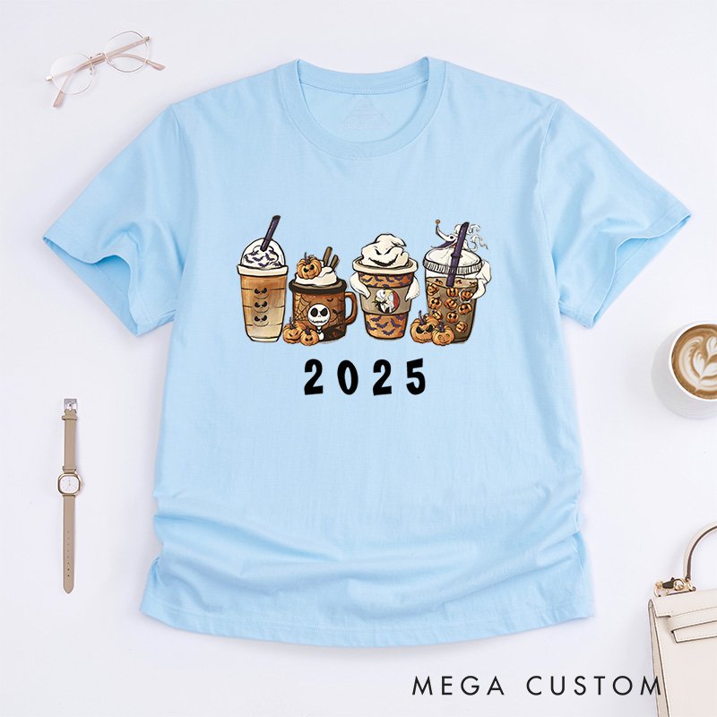 Personalized Halloween Drinks Collection T-Shirt Perfect for Fun and Whimsical Seasonal Outfits T-Shirt
