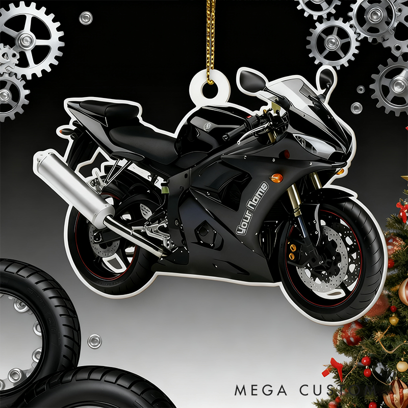Personalized Motorcycle Christmas Ornament Custom 2D Acrylic Ornament Gift for Motorbike Riders and Motorcycle Lovers