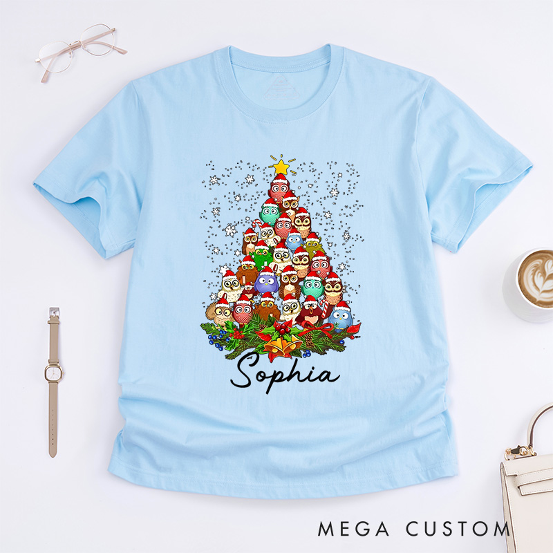 Personalized Christmas Tree Made of Festive Characters and Ornaments Christmas T-Shirt