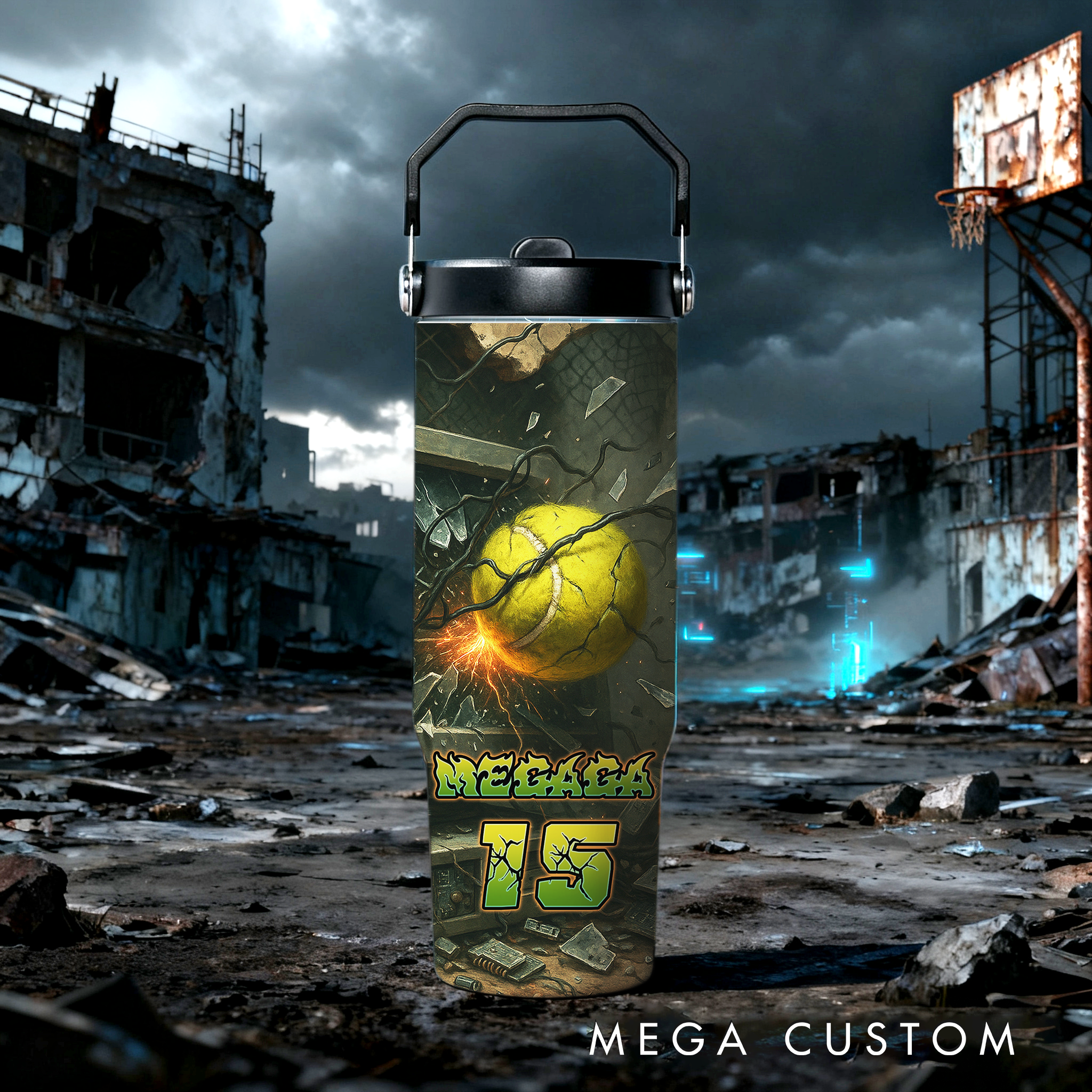 Personalized 30oz Sports Travel Mug, Customizable with Sport Type, Name, and Number, Making It The Perfect Gift for Athletes and Fans.