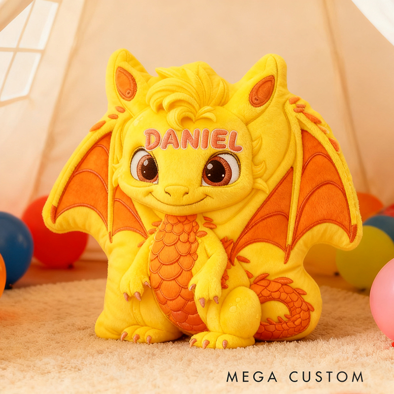 Personalized Cute Little Dinosaur with Name Graphic 3D Print Pillow Christmas Gift for Kids Birthday Gift