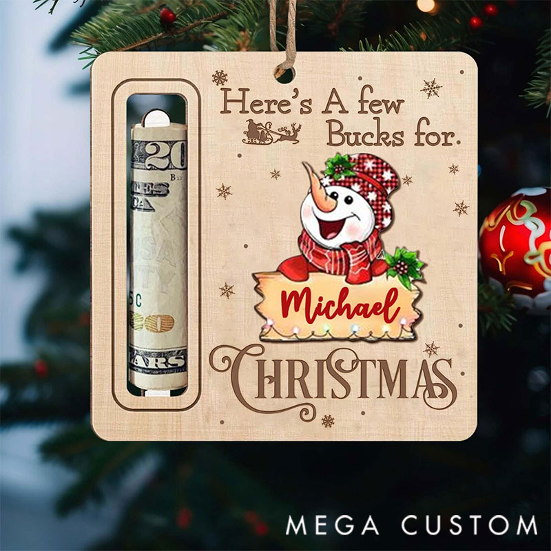 Personalized Cute Reindeer Money Holder Christmas Ornament, Here’s A Few Bucks for Christmas, Reindeer Money Holder Gift, Custom Cash Holder