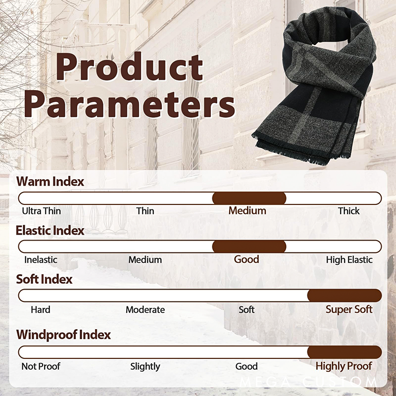 Personalised Name Embroidered Scarf for Men Custom Monogram Scarf Winter Long Scarves Gifts for Boyfriend