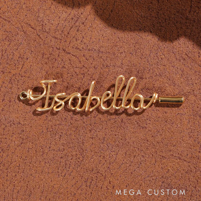 Personalized Name Brooches, Bridesmaids Custom Pins, Bags, Elegant Gold Initials Badges On Lapels, Unique Gifts For Parties And Business