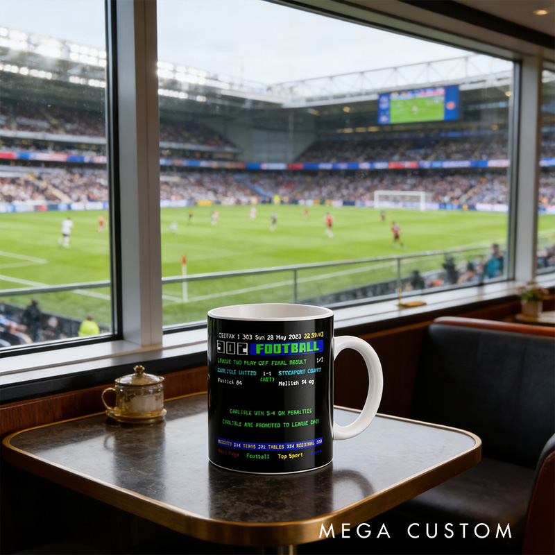 Personalized Iconic Retro Football Design Mug with Custom Text Design