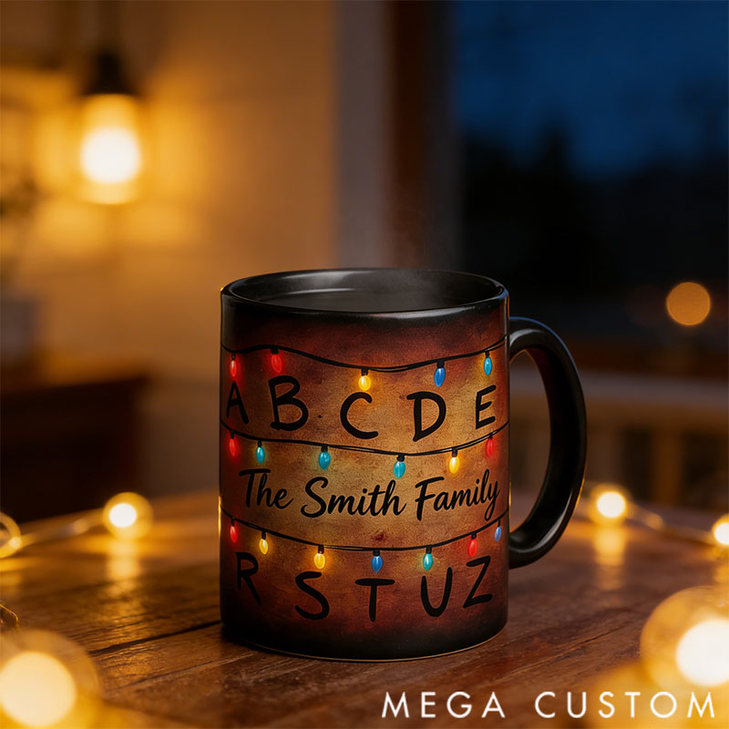 Personalized Temperature-Sensitive Color-Changing Mugs with Customizable Family Names – A Valentine's Day or Christmas Gift for Family