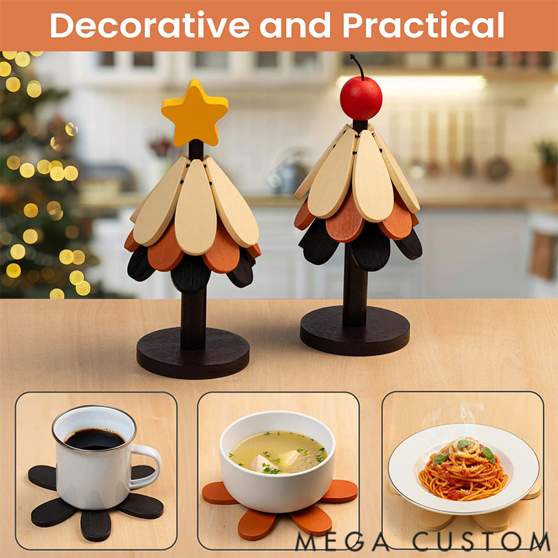 Personalized Trivet Tree Grandma's Garden Engraved Birth Flower Gift for Grandma