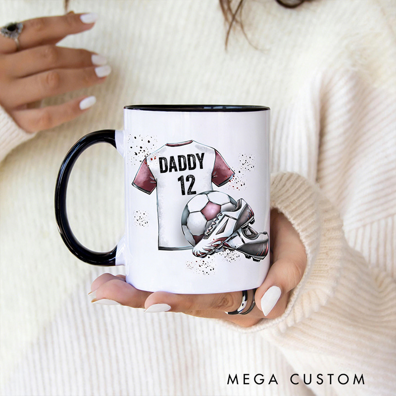 Personalized Soccer Jersey Design Mug with Custom Name and Number for Athletes and Fans