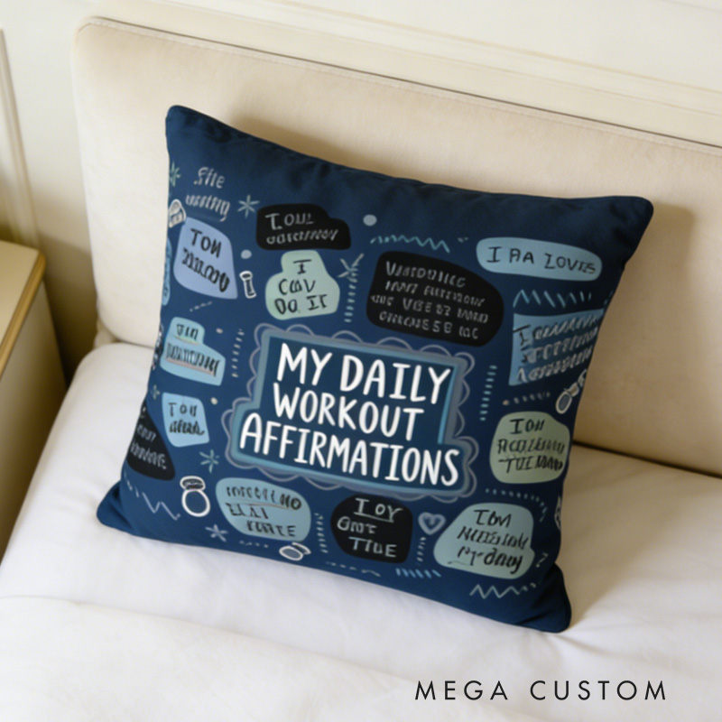 Personalized Couple Throw Pillow Workout Cushion Gym Motivation Gift Fitness Enthusiast Gift for Gym Lover