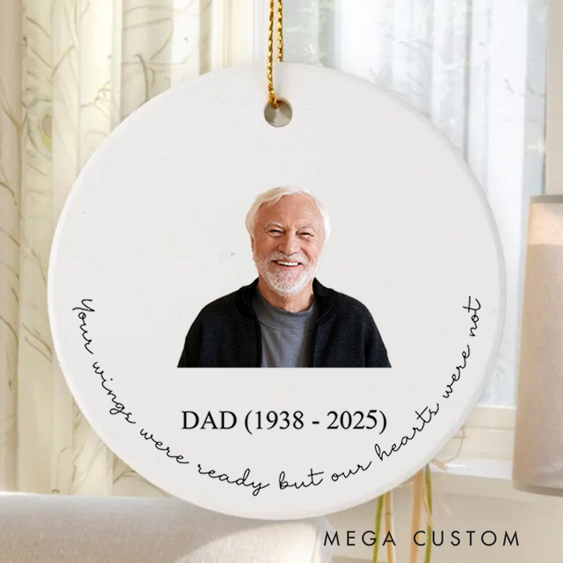 Personalized Memorial Ceramic Ornament Custom Photo Christmas Ornament Sympathy Gift for Loss of Loved One Condolence Remembrance Gift