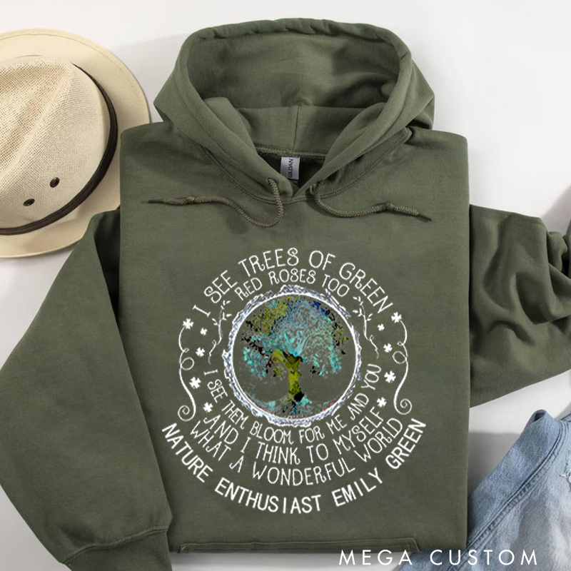 Personalized Classic Hoodies Personalized Classic Hoodies Love Nature Eco Friendly Badge Design Inspiring Hoodie Hoodie
