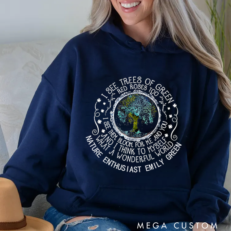 Personalized Classic Hoodies Personalized Classic Hoodies Love Nature Eco Friendly Badge Design Inspiring Hoodie Hoodie