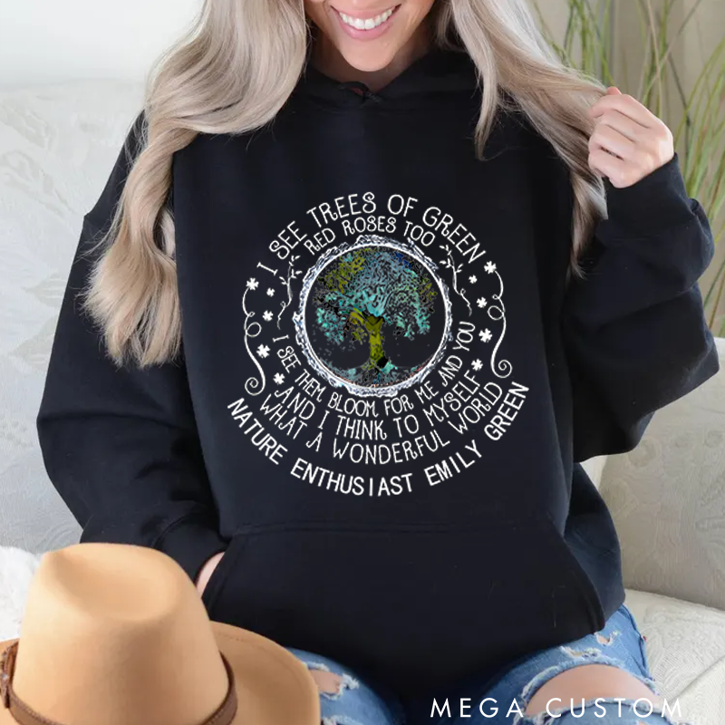 Personalized Classic Hoodies Personalized Classic Hoodies Love Nature Eco Friendly Badge Design Inspiring Hoodie Hoodie