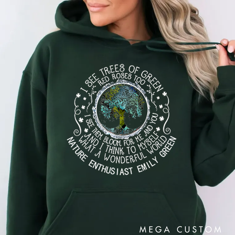Personalized Classic Hoodies Personalized Classic Hoodies Love Nature Eco Friendly Badge Design Inspiring Hoodie Hoodie