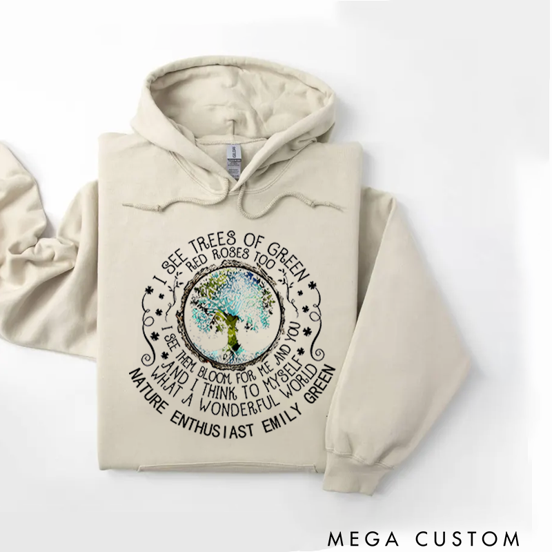 Personalized Classic Hoodies Personalized Classic Hoodies Love Nature Eco Friendly Badge Design Inspiring Hoodie Hoodie