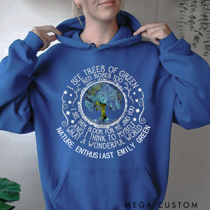 Personalized Classic Hoodies Personalized Classic Hoodies Love Nature Eco Friendly Badge Design Inspiring Hoodie Hoodie