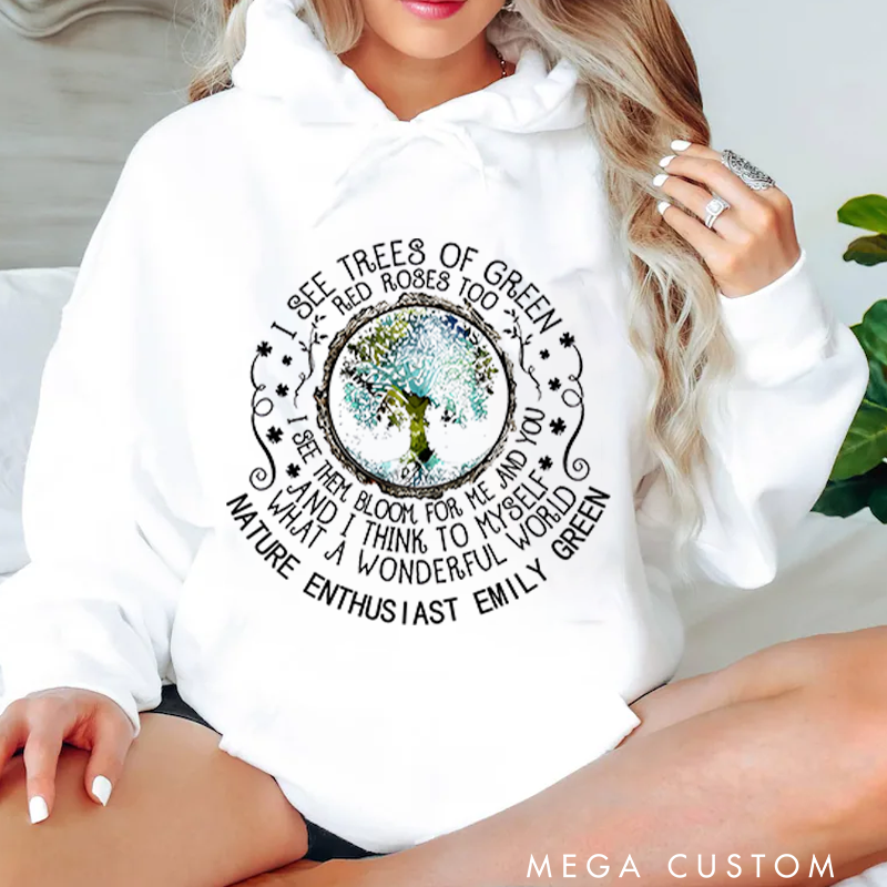 Personalized Classic Hoodies Personalized Classic Hoodies Love Nature Eco Friendly Badge Design Inspiring Hoodie Hoodie
