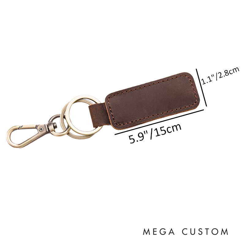 Personalized Bride and Groom Wedding Couple Leather Keychain