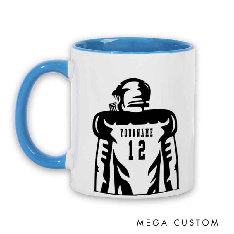 [Copy]Personalized American Football Mug with Action Pose and Custom Name Design