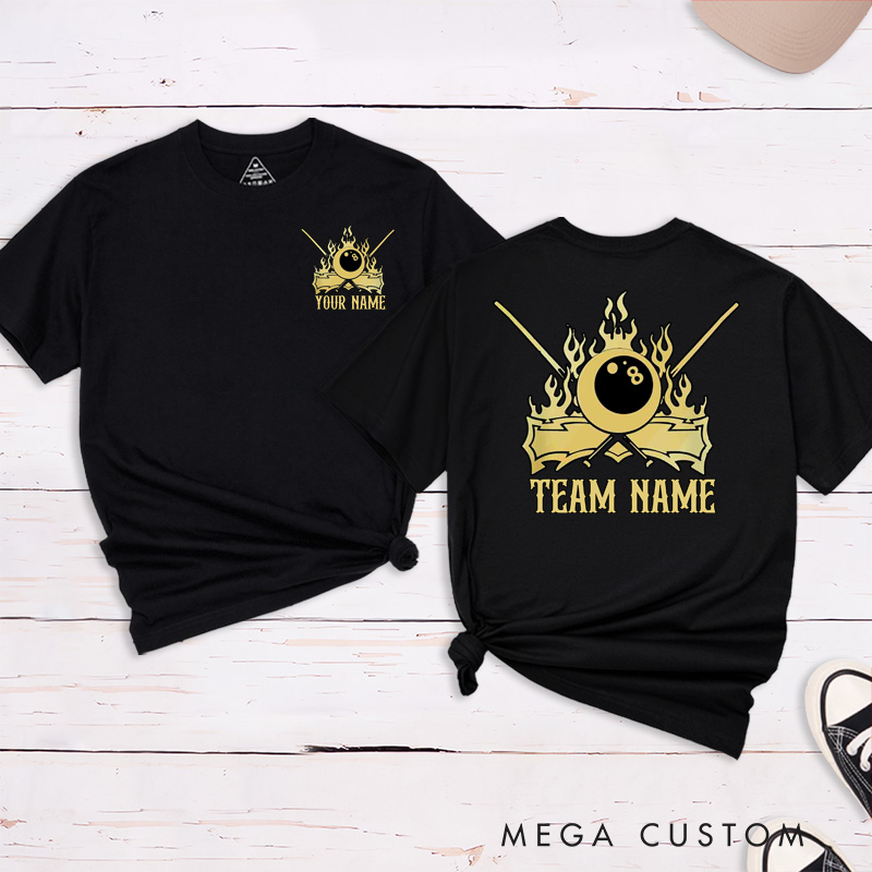Personalized Team 3D Pool T-Shirts Featuring a Unique Design with Your Name