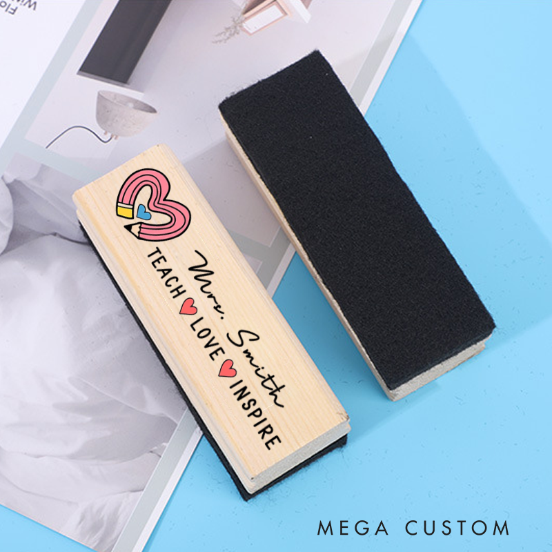 Personalized Magnetic Wooden Whiteboard Erase Pencil Heart Design Appreciation Gift for Teachers