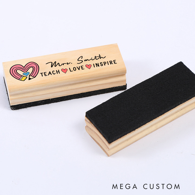 Personalized Magnetic Wooden Whiteboard Erase Pencil Heart Design Appreciation Gift for Teachers