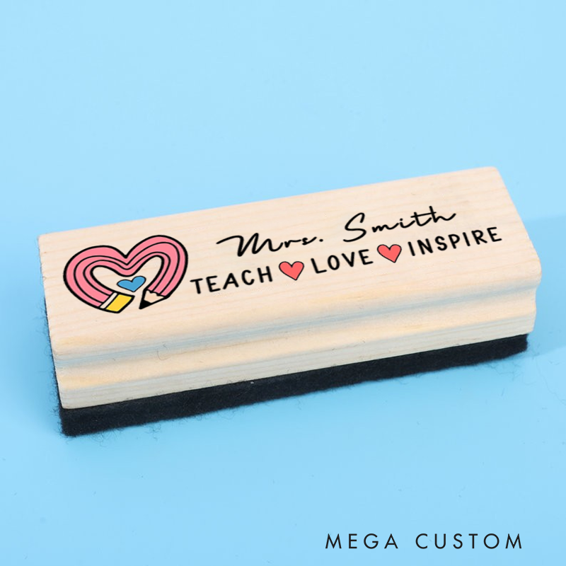 Personalized Magnetic Wooden Whiteboard Erase Pencil Heart Design Appreciation Gift for Teachers