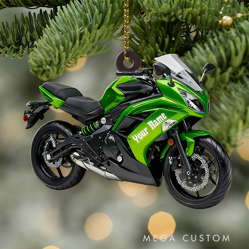Personalized Motorcycle Christmas Ornament Custom 2D Acrylic Ornament with Name Gift for Motorcycle Lovers