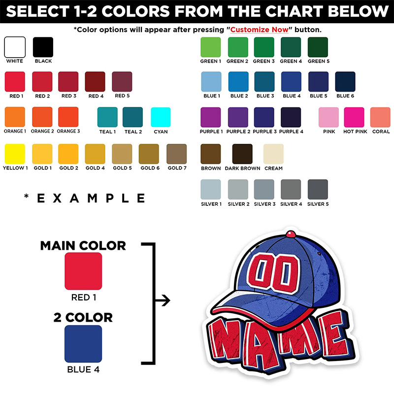 Personalized Baseball Cap Fridge Magnet with Custom Name and Number  