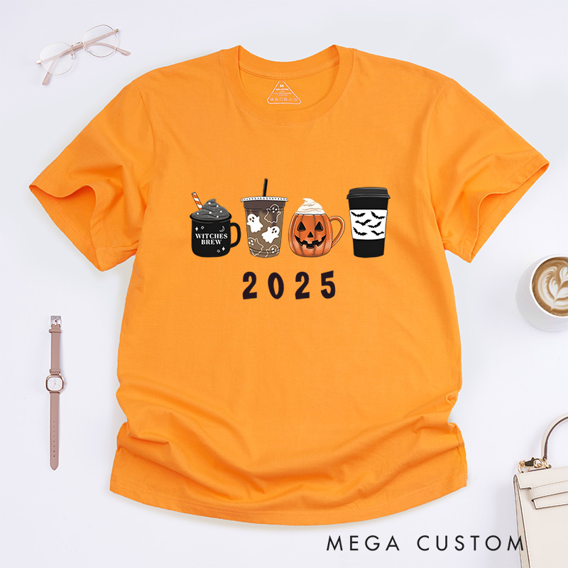 Personalized Halloween Drinks T-Shirt Perfect for Celebrating the Season with Playful Charm T-Shirt