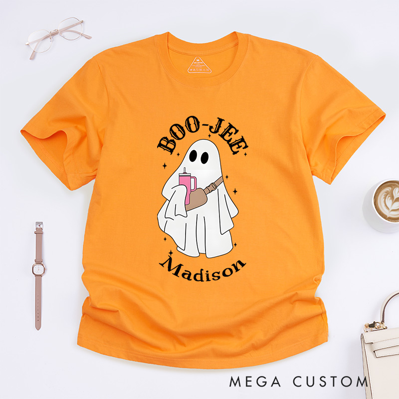Personalized Boo Jee Halloween T-Shirt Perfect for Stylish and Fun Seasonal Celebrations T-Shirt