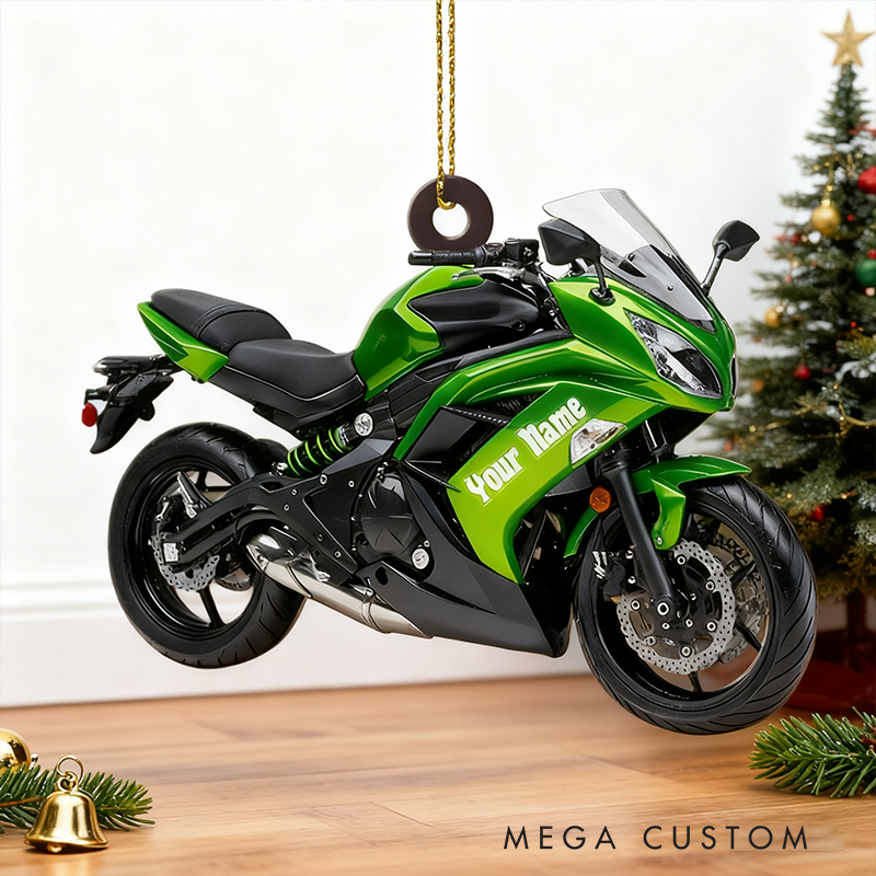 Personalized Motorcycle Christmas Ornament Custom 2D Acrylic Ornament with Name Gift for Motorcycle Lovers