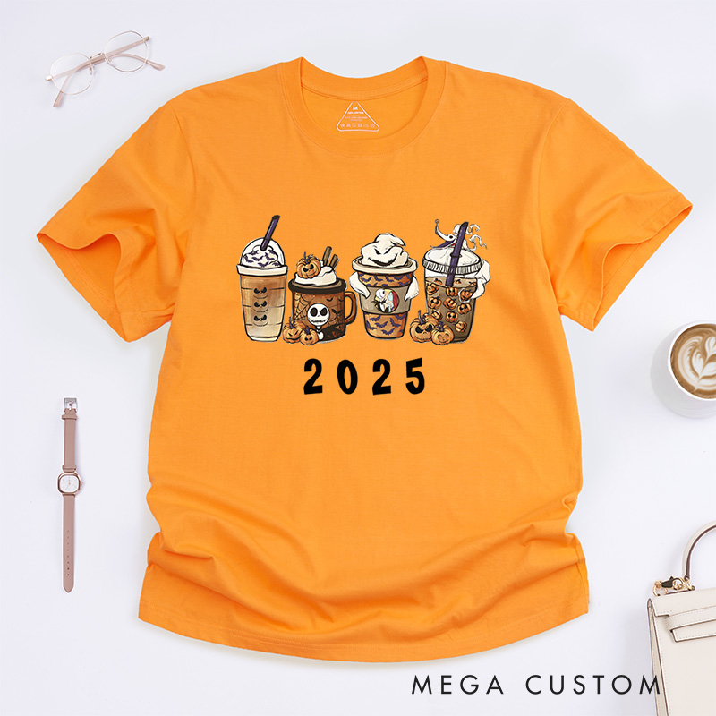 Personalized Halloween Drinks Collection T-Shirt Perfect for Fun and Whimsical Seasonal Outfits T-Shirt