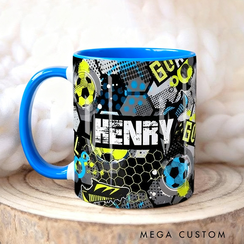 Personalized Soccer Boy Mug, Name Can Be Customized, A Gift for Soccer Fans