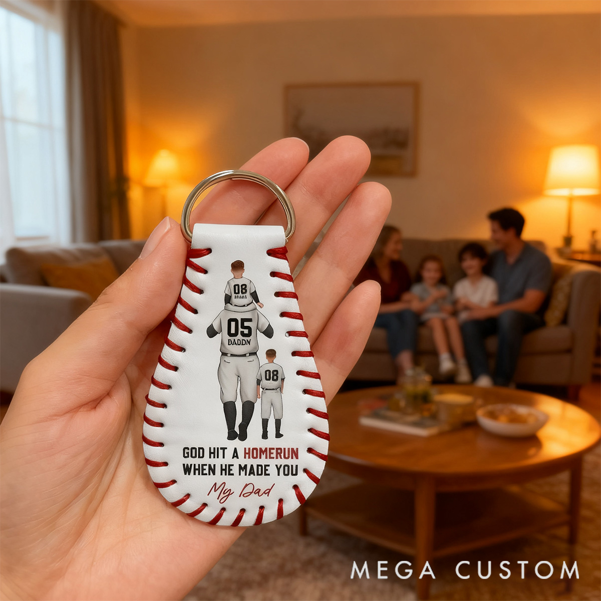 Personalized Baseball Keychain with "God Hit a Homerun" Quote and Custom Details 