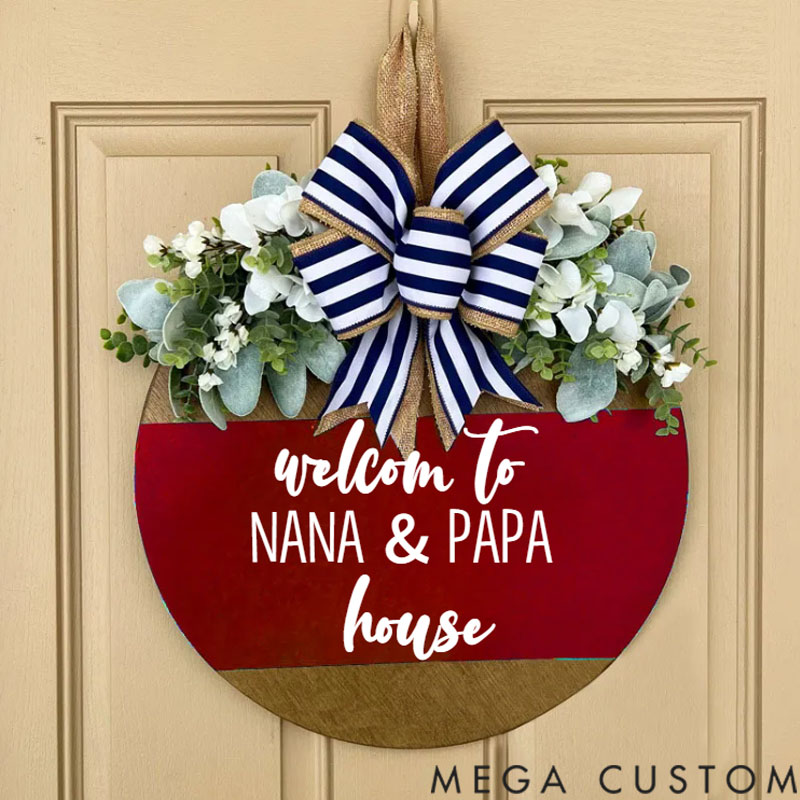 Personilzed Front Door Decor Welcome to Home Sign for Family